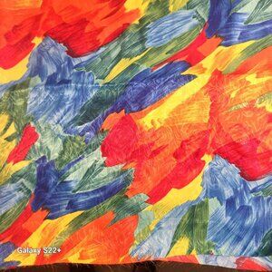Abstract Multicolor Brushstroke Satin Fabric By Hi-Fashion Fabrics Inc 2.5 yards